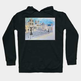 chateau de fontainebleau in watercolor Hoodie